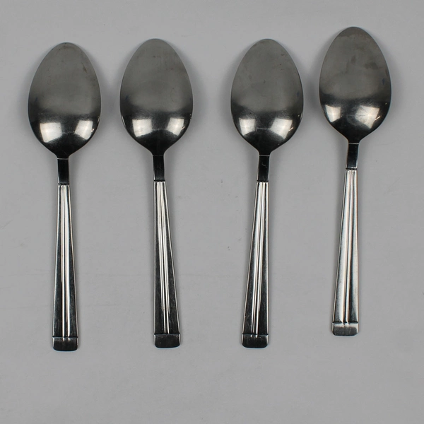 Lot of 4 Wallace Silver Matisse Pattern Oval Soup Spoons Stainless 7.25 Inches