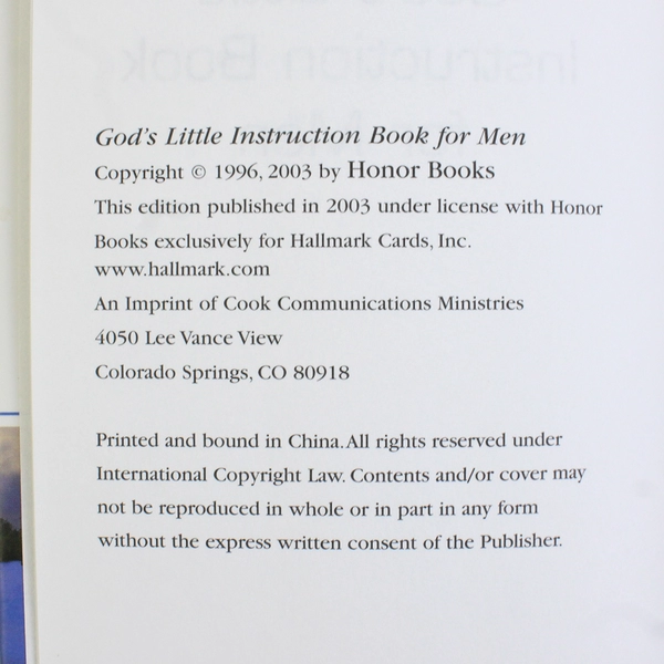 Lot of 2 Christian Inspirational Books For Men 2003 Hardcover & 1995 Paperback