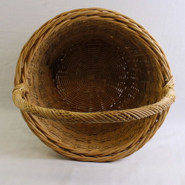 Hand Woven Flower Handled Basket