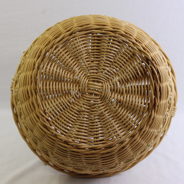 Hand Woven Flower Handled Basket