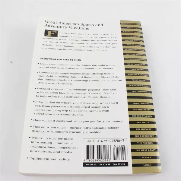 Great American Sports & Adventure Vacations Travel Guide Paperback 