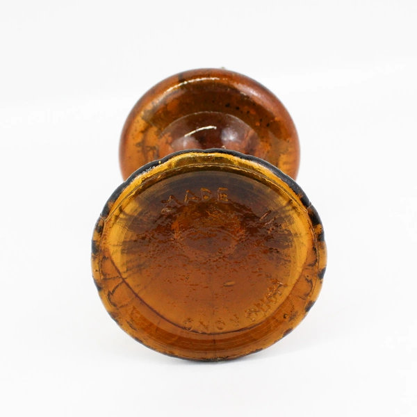 Vintage Heavy Amber Glass Kerosene Or Oil Lantern No Chimney Hong Kong