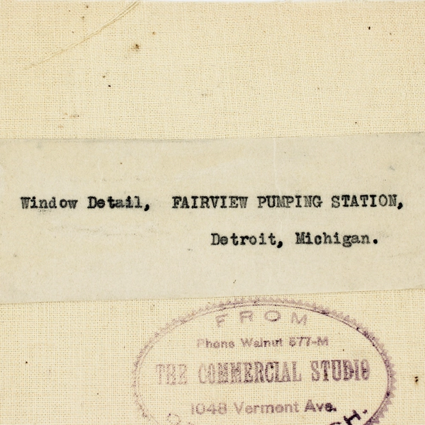 Window Detail Fairview Pumping Station Detroit Michigan Photo Circa 1920