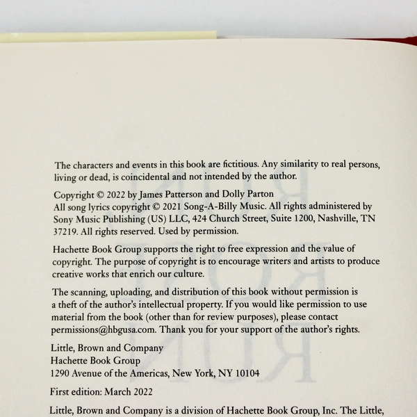 Run Rose Run by Dolly Parton and James Patterson 2022 1st Edition Hardcover DJ