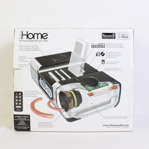 iHome iH5R Black iPod Docking Station Radio System UNTESTED