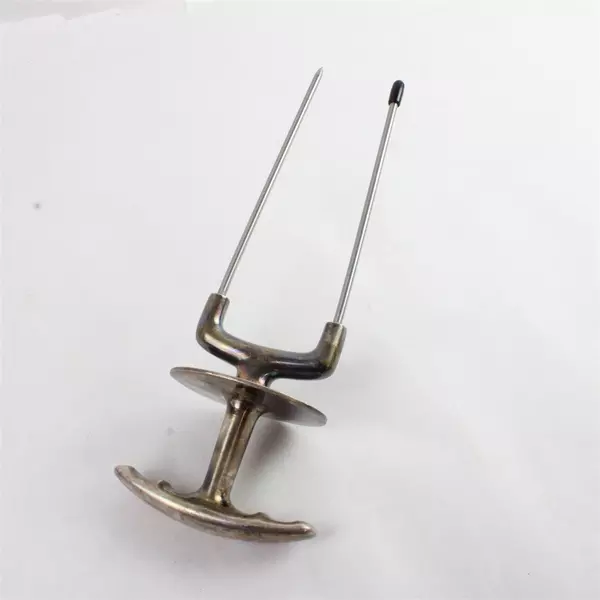 Vintage Chrome Carving Fork Skewer 9" Steel Prongs Turkey Roast