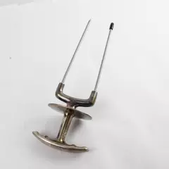 Vintage Chrome Carving Fork Skewer 9" Steel Prongs Turkey Roast