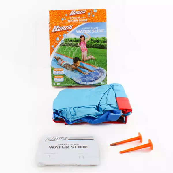 Banzai Speed Blast Water Slide Inflatable Backyard Slip N Slide 16ftx 28"