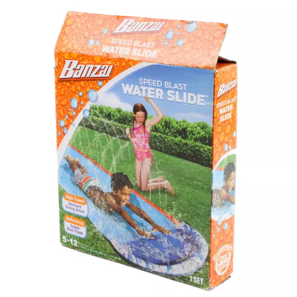 Banzai Speed Blast Water Slide Inflatable Backyard Slip N Slide 16ftx 28"