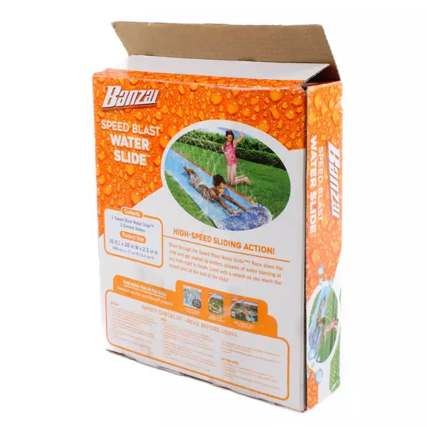 Banzai Speed Blast Water Slide Inflatable Backyard Slip N Slide 16ftx 28"