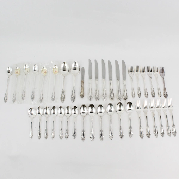 40 Piece Oneida Community BRAHMS Stainless Flatware Silverware Pierced