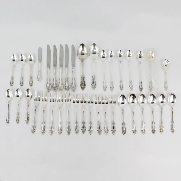 38 Piece Oneida Community BRAHMS Stainless Flatware Silverware Pierced