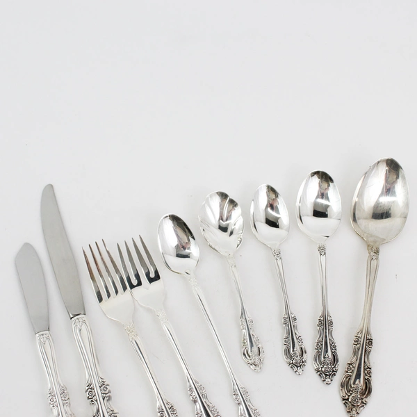 38 Piece Oneida Community BRAHMS Stainless Flatware Silverware Pierced