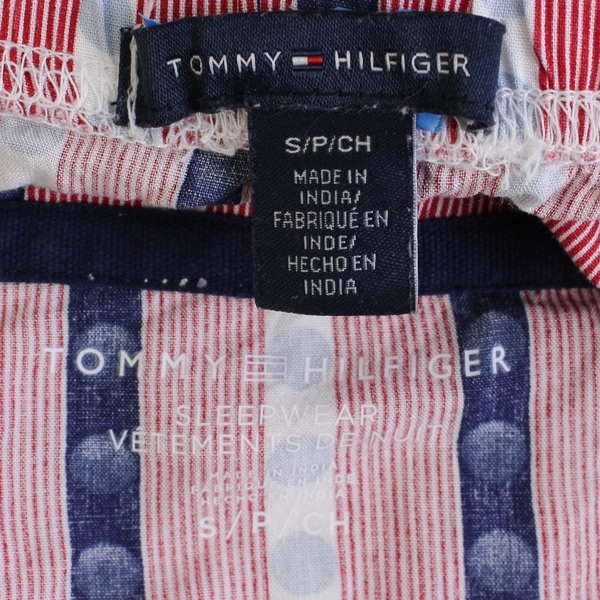 Tommy Hilfiger Women's S/P Red/White/Blue Short Sleeve Pajama Shirt & Pant Set