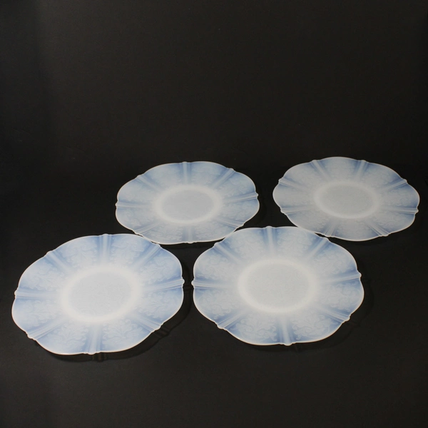 4 MacBeth-Evans 1930's American Sweetheart Monax (White) Glass Dinner Plates 11"