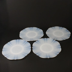 4 MacBeth-Evans 1930's American Sweetheart Monax (White) Glass Dinner Plates 11"