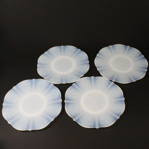 4 MacBeth-Evans 1930's American Sweetheart Monax (White) Glass Dinner Plates 11"