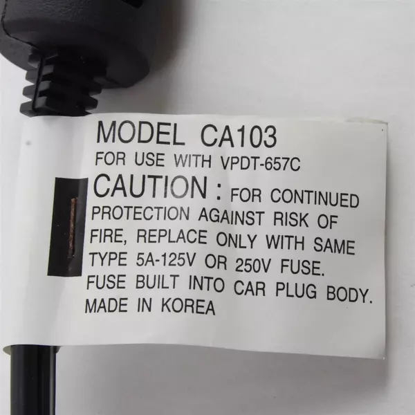 Continental E59430 SPT-2 VW-1 Car Charger 12V Plug-In Used Untested