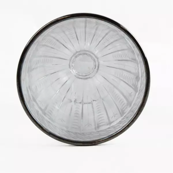 Heisey Glass Apothecary Lidded Jar Cut & Etched Sterling Silver Trim 9.5"