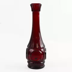 Wheaton Ruby Red Glass Bud Vase 9.25" Bullseye Gothic Vintage Romantic