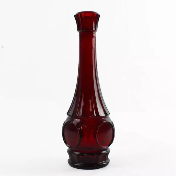 Wheaton Ruby Red Glass Bud Vase 9.25" Bullseye Gothic Vintage Romantic