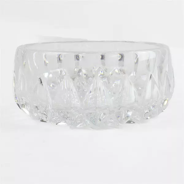 Pressed Lead Crystal Bowl 4.25" Round Vintage Clear Cut Glass Serving Dish