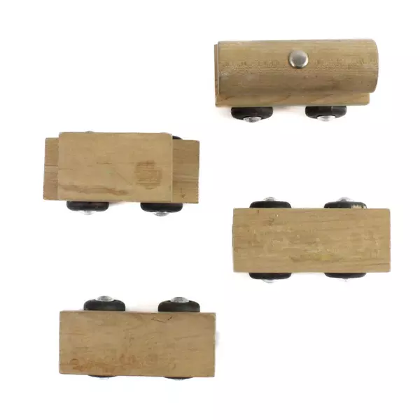 Wooden Train Set with 4 Cars Vintage Wooden Toy Repairable Parts