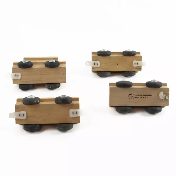 Wooden Train Set with 4 Cars Vintage Wooden Toy Repairable Parts