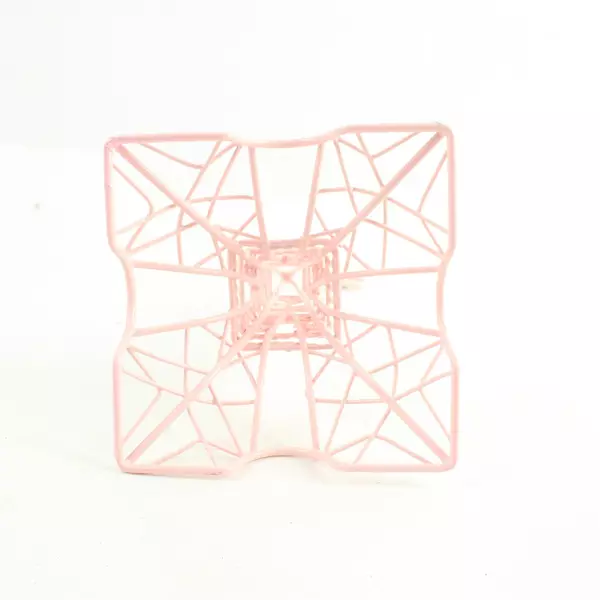 Pink Wire Miniature Tower Sculpture 10" Tall Tabletop Accent 4x4 Base