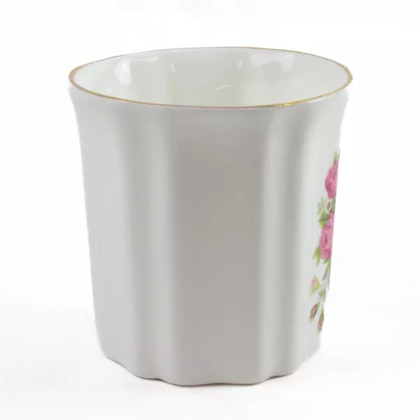 Fine Bone China Teacup Pink Rose Gold Trim Vintage Small Cup 3.5"