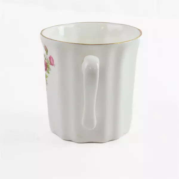 Fine Bone China Teacup Pink Rose Gold Trim Vintage Small Cup 3.5"