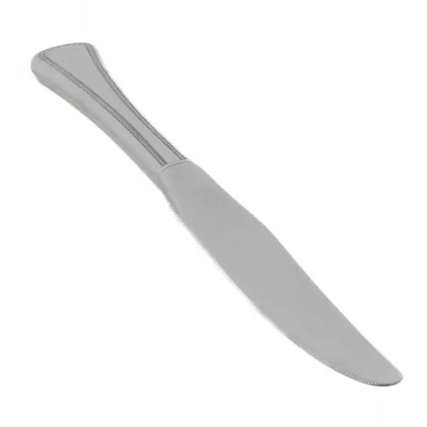 Set of 6 Oneida Needlepoint-Beaded Stainless Modern Hollow Handle Knives 9"