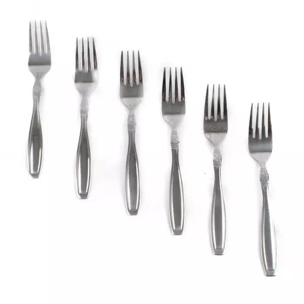 Lot of 6 Oneida Vista Stainless Salad Forks 7.25" 