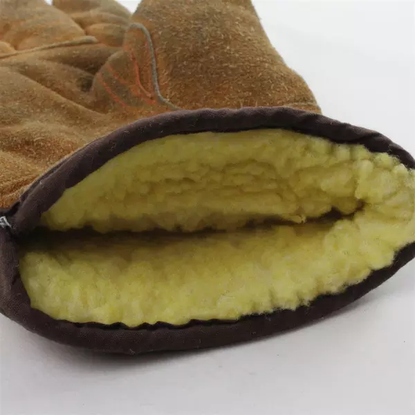 Brown Leather Work Gloves Men's Used Durable Broken-In 10"