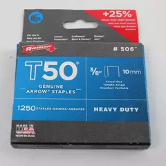 ARROW T50 3/8" Staples 1250 Pack Genuine #506 4479184 