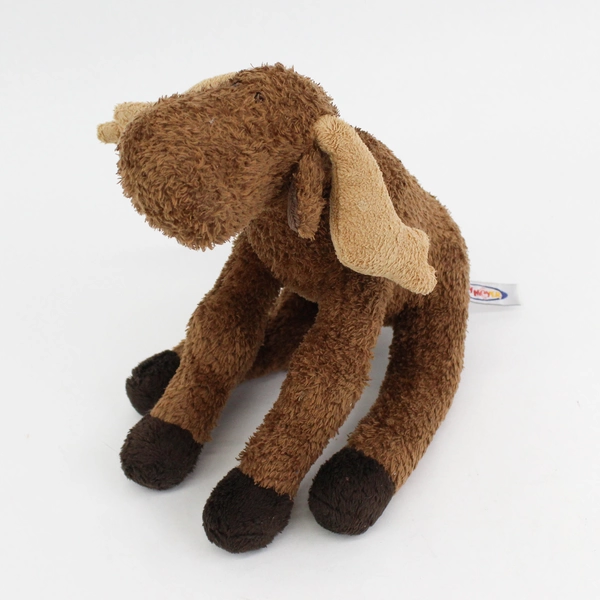 Mary Meyer 2000 Stuffed Plush Floppy Beanbag Moose Deer Curly Shaggy Fur Brown