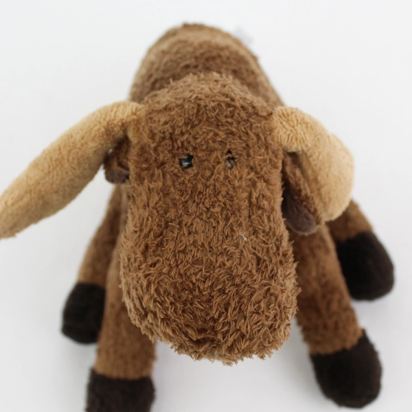 Mary Meyer 2000 Stuffed Plush Floppy Beanbag Moose Deer Curly Shaggy Fur Brown