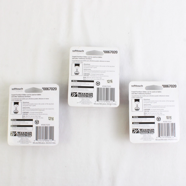 NIP 3 Packs of 4 SoftTouch by Waxman Furniture Glides