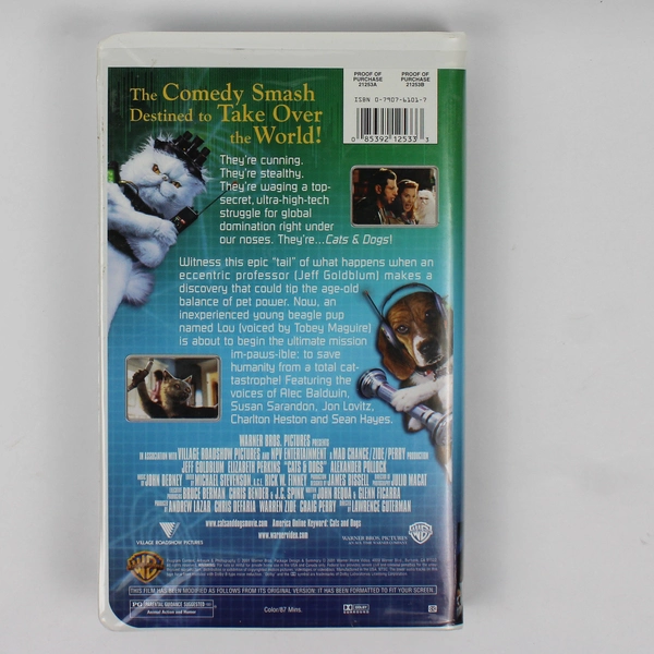 Cats & Dogs Children's VHS Tape, #21253, 2001
