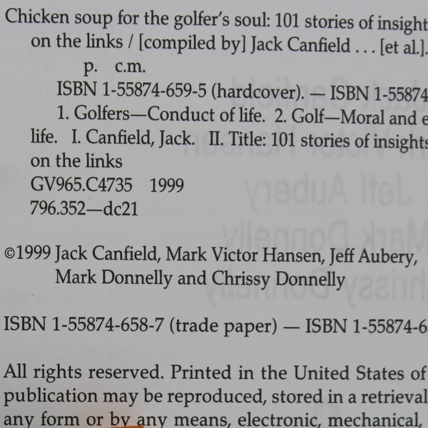 Chicken Soup for the Golfer's Soul 1999 Paperback Mixed Authors