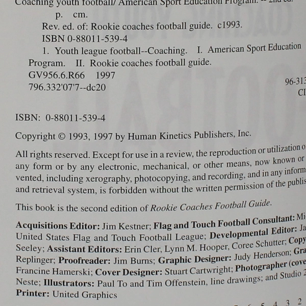 Coaching Youth Football 1997 PB American Sport Education Program 2nd Ed