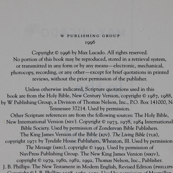 In The Grip Of Grace by Max Lucado 1996 Hardcover Dust Jacket 1st Edition