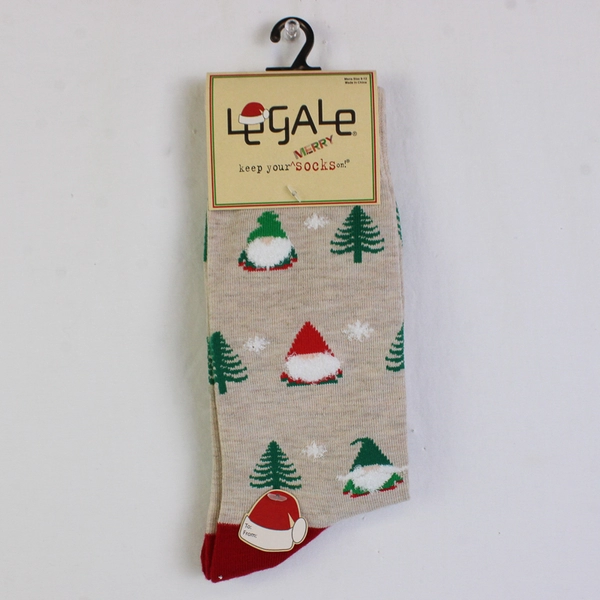 Legale Keep Your Merry Socks On Gnome Christmas Tree Socks Men 8-12