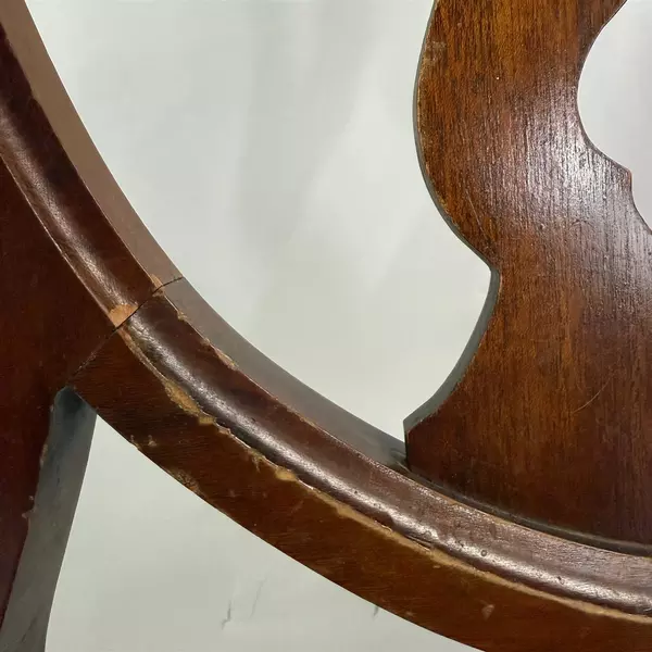 Antique 1902 English Hepplewhite Style Brown Cushioned Chair