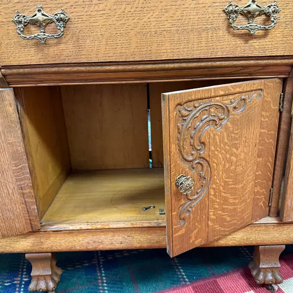 Antique Wooden Side by Side Display Cabinet Buffet Replacement Glass