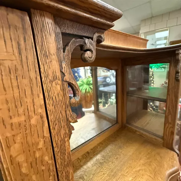 Antique Wooden Side by Side Display Cabinet Buffet Replacement Glass