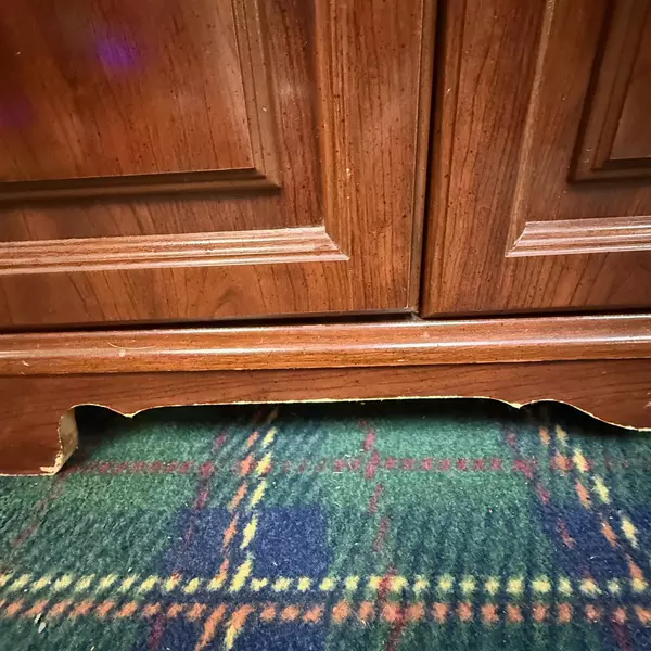 Vintage Dark Wood Two-Piece Federal Style China Display Cabinet