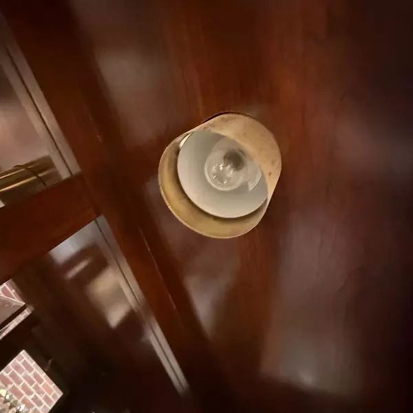 Vintage Dark Wood Two-Piece Federal Style China Display Cabinet