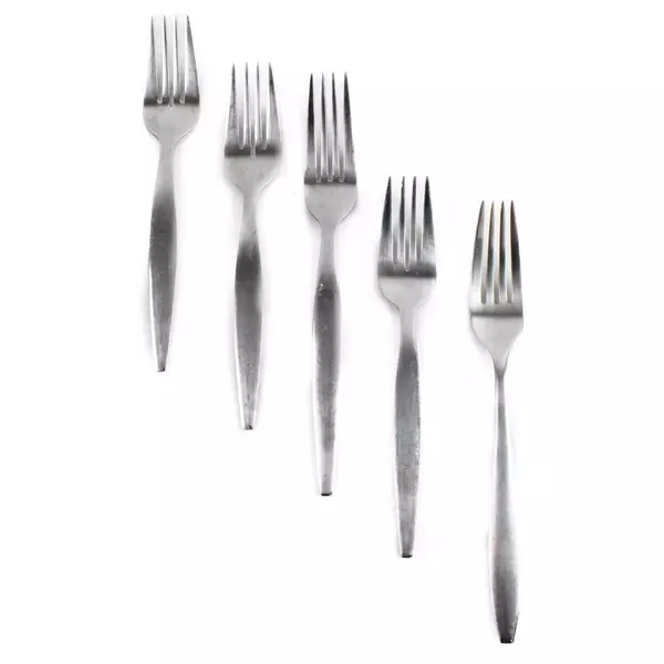 Lot Of 5 Oneida Silver Satin Teresa (Stainless) Flatware 2 Dinner Forks 3 Salad