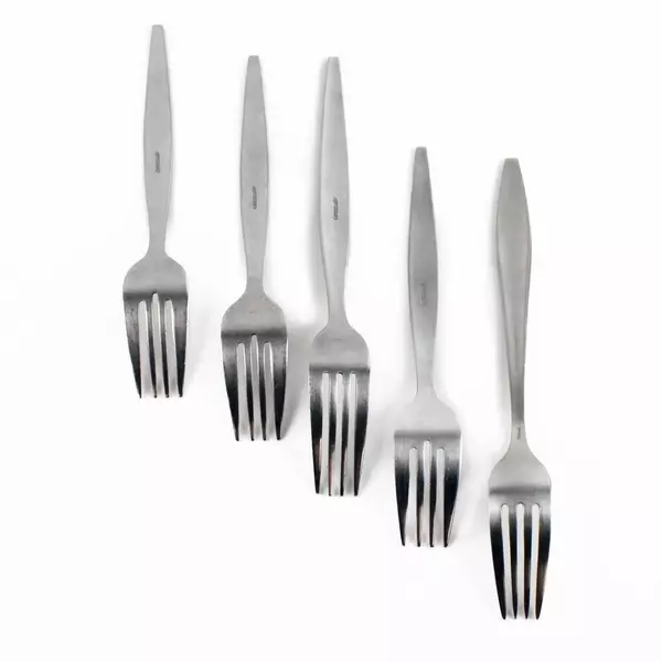 Lot Of 5 Oneida Silver Satin Teresa (Stainless) Flatware 2 Dinner Forks 3 Salad